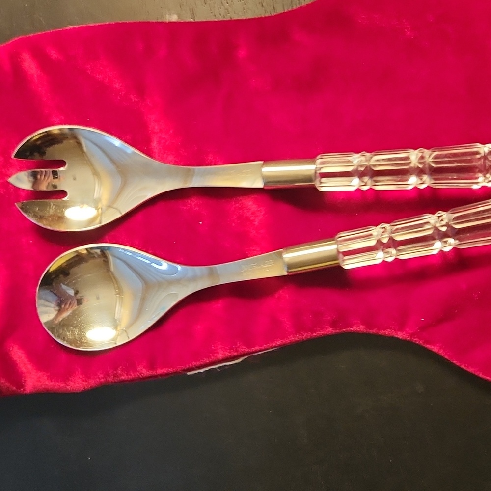 Mirage vintage stainless steel salad serving set of 2